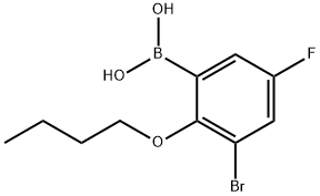 3-溴-2-丁氧基-5-氟苯基硼酸, 352534-85-1, 结构式