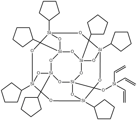 1-(三乙烯硅氧基)-3,5,7,9,11,13,15-七环戊基戊环并[9.5.1.13,9.15,15.17,13]八硅氧烷 结构式