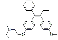2-[4-[2-(4-メトキシフェニル)-1-フェニル-1-ブテニル]フェノキシ]エチルジエチルアミン 化学構造式