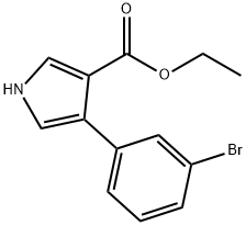 4-(3-BROMOPHENYL)-1H-PYRROLE-3-CARBOXYLIC ACID ETHYL ESTER 结构式