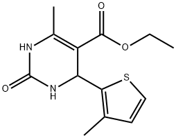 5-Pyrimidinecarboxylicacid,1,2,3,4-tetrahydro-6-methyl-4-(3-methyl-2-thienyl)-2-oxo-,ethylester(9CI) 结构式