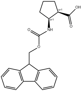 cis-2-Aminocyclopentanecarboxylic acid, N-FMOC protected Structure