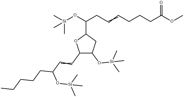 8-[Tetrahydro-4-[(trimethylsilyl)oxy]-5-[3-[(trimethylsilyl)oxy]-1-octenyl]furan-2-yl]-8-[(trimethylsilyl)oxy]-5-octenoic acid methyl ester Structure