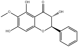 (2R,3R)-2,3-Dihydro-3,5,7-trihydroxy-6-methoxy-2-phenyl-4H-1-benzopyran-4-one Struktur