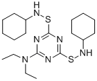 6-ジエチルアミノ-N,N'-ジシクロヘキシル-1,3,5-トリアジン-2,4-ジスルフェンアミド 化学構造式