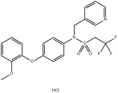 EthanesulfonaMide, 2,2,2-trifluoro-N-[4-(2-Methoxyphenoxy)phenyl]-N-(3-pyridinylMethyl)-, Monohydrochloride 结构式