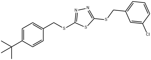 5-(4-TERT-BUTYLBENZYLTHIO)-2-(3-CHLOROBENZYLTHIO)-1,3,4-THIADIAZOLE Struktur