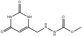 Hydrazinecarboxylic acid, 2-[(1,2,3,6-tetrahydro-2,6-dioxo-4-pyrimidinyl)methyl]-, methyl ester (9CI) Struktur