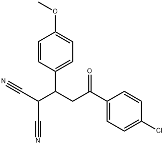 2-[3-(4-chlorophenyl)-1-(4-methoxyphenyl)-3-oxopropyl]malononitrile Structure