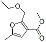 2-Ethoxymethyl-5-methyl-3-furancarboxylic acid methyl ester Struktur