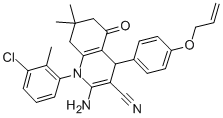 4-[4-(allyloxy)phenyl]-2-amino-1-(3-chloro-2-methylphenyl)-7,7-dimethyl-5-oxo-1,4,5,6,7,8-hexahydro-3-quinolinecarbonitrile Structure