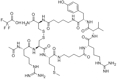 AC-ARG-CYS-MET-5-AMINOPENTANOYL-ARG-VAL-TYR-5-AMINOPENTANOYL-CYS-NH2, (DISULFIDE BOND) TRIFLUOROACETATE Struktur