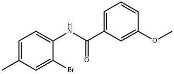 N-(2-溴-4-甲基苯基)-3-甲氧基苯甲酰胺 结构式