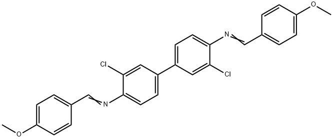 3,3'-ジクロロ-N,N'-ビス(4-メトキシベンジリデン)ベンジジン 化学構造式