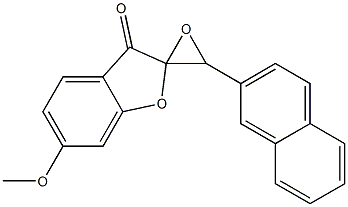 6-Methoxy-3'-(2-naphtyl)spiro[benzofuran-2(3H),2'-oxiran]-3-one,35405-28-8,结构式