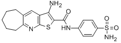 3-amino-N-[4-(aminosulfonyl)phenyl]-6,7,8,9-tetrahydro-5H-cyclohepta[b]thieno[3,2-e]pyridine-2-carboxamide 结构式