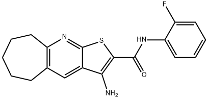 3-amino-N-(2-fluorophenyl)-6,7,8,9-tetrahydro-5H-cyclohepta[b]thieno[3,2-e]pyridine-2-carboxamide,354119-25-8,结构式