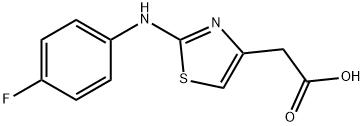 [2-(4-Fluoro-phenylamino)-thiazol-4-yl]-acetic acid, 354124-90-6, 结构式