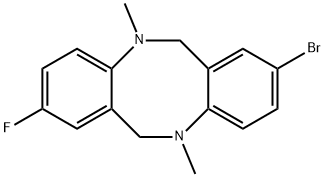 2-BROMO-8-FLUORO-5,11-DIMETHYL-5,6,11,12-TETRAHYDRO-DIBENZO[B,F][1,5]DIAZOCINE 结构式