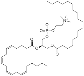 1-OCTADECANOYL-2-[(CIS,CIS,CIS,CIS)-5,8,11,14-EICOSATETRAENOYL]-SN-GLYCERO-3-PHOSPHOCHOLINE Structure