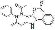 4-アセチル-2,4,5,6-テトラヒドロ-6-メチレン-2,5-ジフェニル-1H-ピラゾロ[4,3-c]ピリダジン-3-オールアセタート 化学構造式
