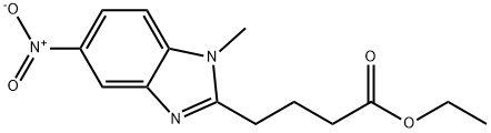 1-甲基-5-硝基-1H-苯并咪唑-2-丁酸乙酯, 3543-72-4, 结构式