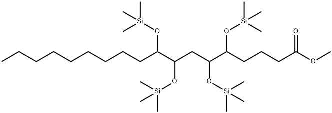 5,6,8,9-Tetrakis[(trimethylsilyl)oxy]octadecanoic acid methyl ester Structure