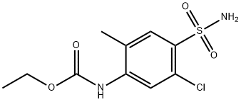 ETHYL 5-CHLORO-2-METHYL-4-SULFAMOYLPHENYLCARBAMATE 化学構造式