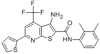 3-amino-N-(2,3-dimethylphenyl)-6-(2-thienyl)-4-(trifluoromethyl)thieno[2,3-b]pyridine-2-carboxamide,354793-23-0,结构式