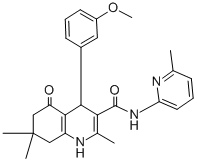 4-(3-methoxyphenyl)-2,7,7-trimethyl-N-(6-methyl-2-pyridinyl)-5-oxo-1,4,5,6,7,8-hexahydro-3-quinolinecarboxamide Structure