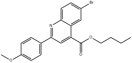 butyl 6-bromo-2-(4-methoxyphenyl)-4-quinolinecarboxylate 结构式