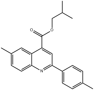 isobutyl 6-methyl-2-(4-methylphenyl)-4-quinolinecarboxylate Structure