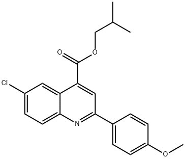 isobutyl 6-chloro-2-(4-methoxyphenyl)-4-quinolinecarboxylate 化学構造式