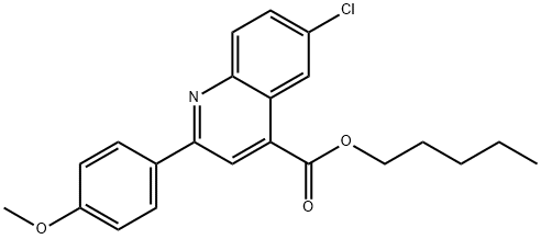 pentyl 6-chloro-2-(4-methoxyphenyl)-4-quinolinecarboxylate 化学構造式