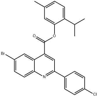 2-isopropyl-5-methylphenyl 6-bromo-2-(4-chlorophenyl)-4-quinolinecarboxylate Struktur