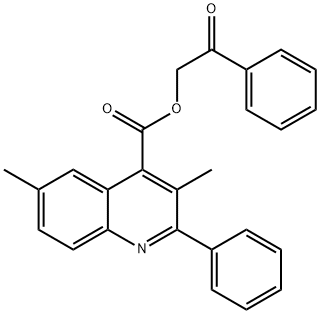 2-oxo-2-phenylethyl 3,6-dimethyl-2-phenyl-4-quinolinecarboxylate Structure