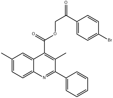 2-(4-bromophenyl)-2-oxoethyl 3,6-dimethyl-2-phenyl-4-quinolinecarboxylate Structure