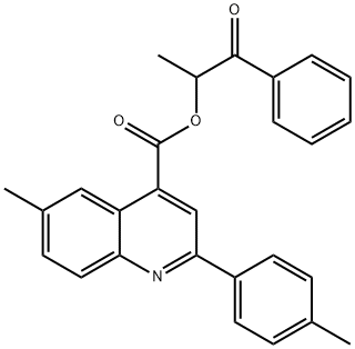 1-methyl-2-oxo-2-phenylethyl 6-methyl-2-(4-methylphenyl)-4-quinolinecarboxylate 结构式
