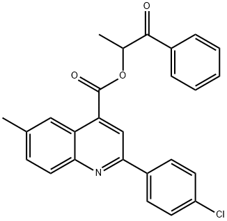 1-methyl-2-oxo-2-phenylethyl 2-(4-chlorophenyl)-6-methyl-4-quinolinecarboxylate Structure