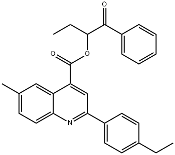 1-benzoylpropyl 2-(4-ethylphenyl)-6-methyl-4-quinolinecarboxylate Structure