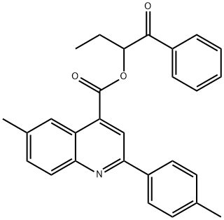 1-benzoylpropyl 6-methyl-2-(4-methylphenyl)-4-quinolinecarboxylate Struktur