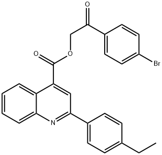 2-(4-bromophenyl)-2-oxoethyl 2-(4-ethylphenyl)-4-quinolinecarboxylate Structure