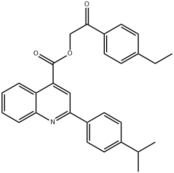 2-(4-ethylphenyl)-2-oxoethyl 2-(4-isopropylphenyl)-4-quinolinecarboxylate 结构式