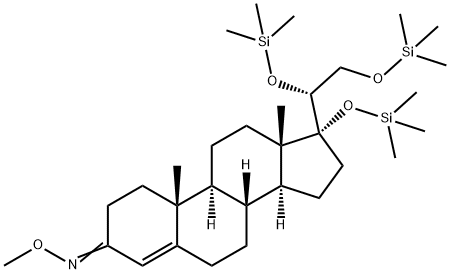 (20R)-17,20,21-Tris(trimethylsiloxy)pregn-4-en-3-one O-methyl oxime Structure