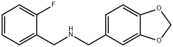 (1,3-ベンゾジオキソール-5-イルメチル)(2-フルオロベンジル)アミン 化学構造式