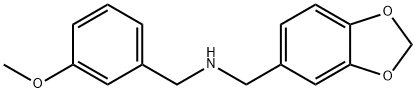 1-(苯并[D][1,3]二氧戊环-5-基)-N-(3-甲氧基苄基)甲胺, 355816-11-4, 结构式
