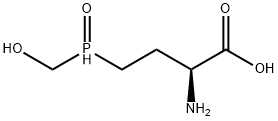 (2S)-2-アミノ-4-メチルホスホニルブタン酸 化学構造式