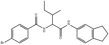 Benzamide, 4-bromo-N-[1-[[(2,3-dihydro-1H-inden-5-yl)amino]carbonyl]-2-methylbutyl]- (9CI) Structure