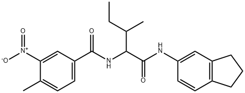 Benzamide, N-[1-[[(2,3-dihydro-1H-inden-5-yl)amino]carbonyl]-2-methylbutyl]-4-methyl-3-nitro- (9CI) 结构式