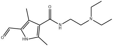 N-(2-(ジエチルアミノ)エチル)-5-ホルミル-2,4-ジメチル-1H-ピロール-3-カルボキサミド 化学構造式